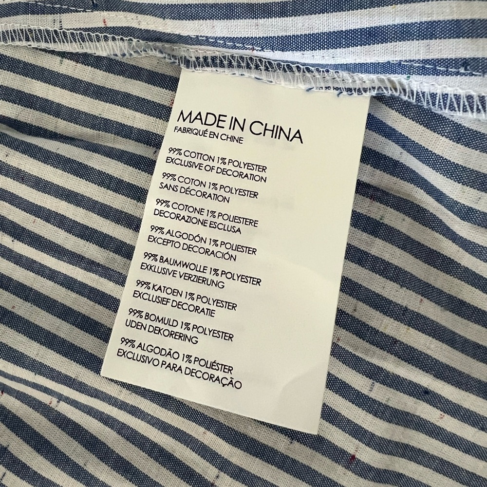 Club Monaco Striped Blue & White Faux Wrap Cotton Skirt - Picture 11 of 13
